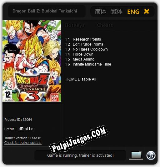 Entrenador liberado a Dragon Ball Z: Budokai Tenkaichi 3 [v1.0.7]