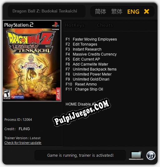 Dragon Ball Z: Budokai Tenkaichi: Treinador (V1.0.34)