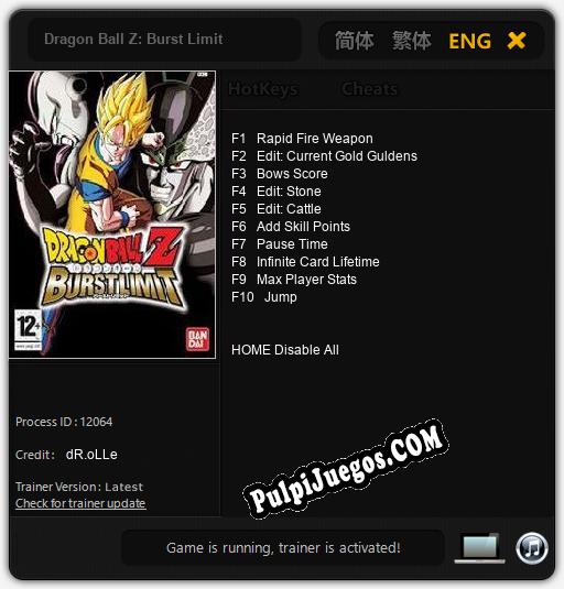 Dragon Ball Z: Burst Limit: Trainer +10 [v1.5]