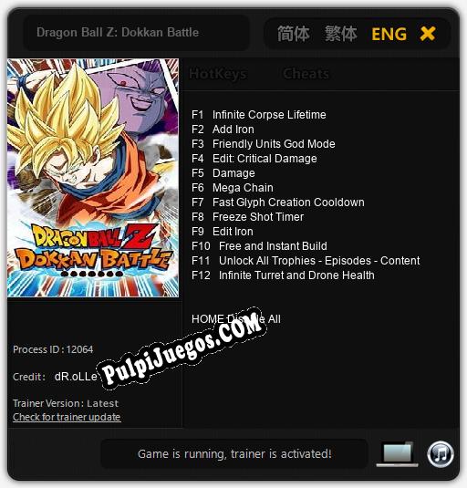 Dragon Ball Z: Dokkan Battle: Trainer +12 [v1.3]