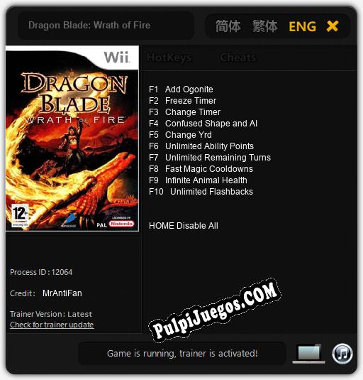 Dragon Blade: Wrath of Fire: Treinador (V1.0.19)