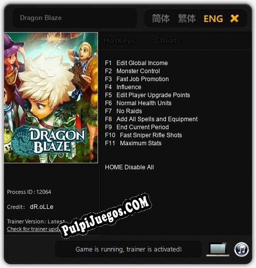 Dragon Blaze: Treinador (V1.0.90)