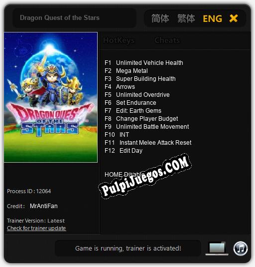 Dragon Quest of the Stars: Treinador (V1.0.92)