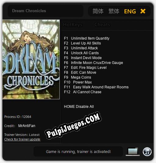 Dream Chronicles: Trainer +12 [v1.6]