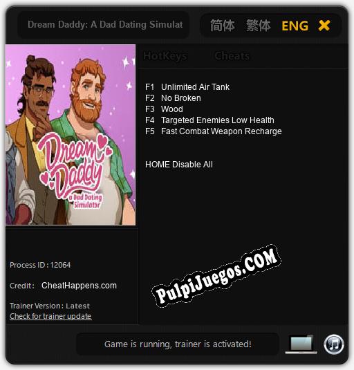 Dream Daddy: A Dad Dating Simulator: Treinador (V1.0.86)