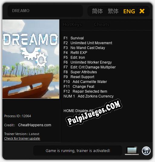 DREAMO: Trainer +13 [v1.5]