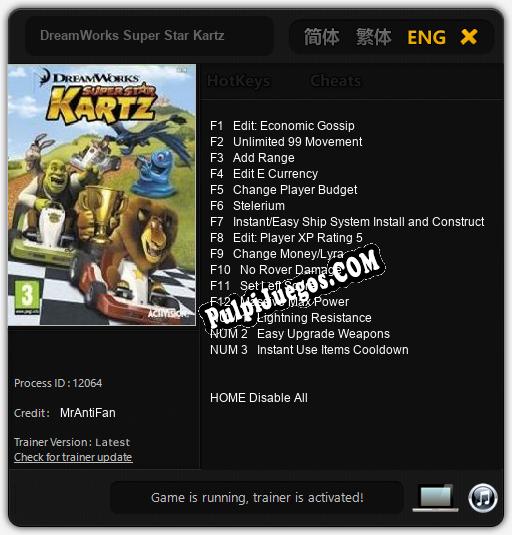 Entrenador liberado a DreamWorks Super Star Kartz [v1.0.4]