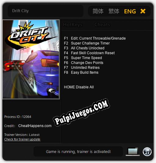 Drift City: Trainer +8 [v1.8]