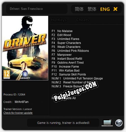 Driver: San Francisco: Cheats, Trainer +15 [MrAntiFan]