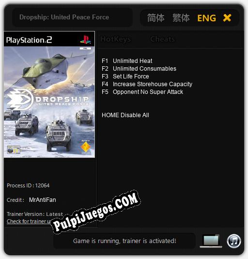 Dropship: United Peace Force: Trainer +5 [v1.2]