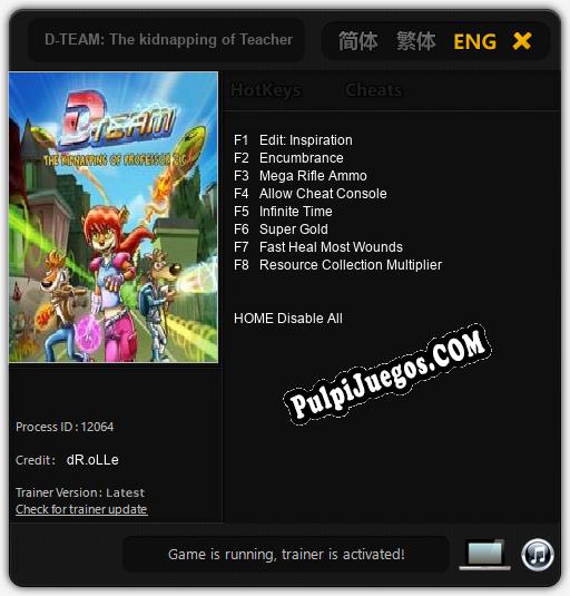 D-TEAM: The kidnapping of Teacher Zig: Cheats, Trainer +8 [dR.oLLe]