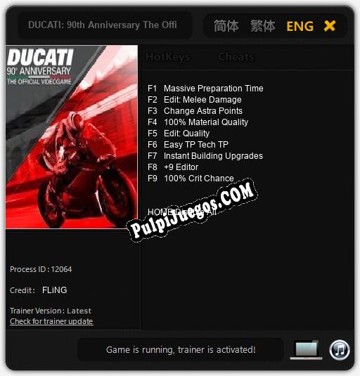 DUCATI: 90th Anniversary The Official Videogame: Cheats, Trainer +9 [FLiNG]