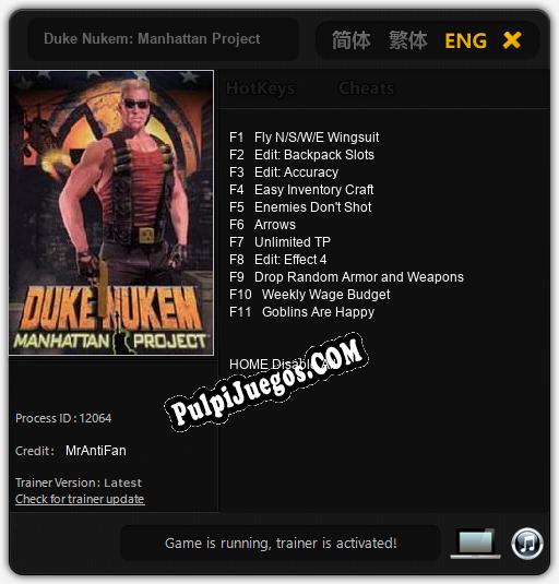 Duke Nukem: Manhattan Project: Treinador (V1.0.60)