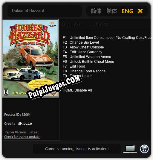 Dukes of Hazzard: Trainer +9 [v1.4]