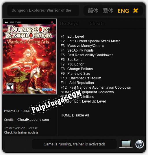 Entrenador liberado a Dungeon Explorer: Warrior of the Ancient Arts [v1.0.3]