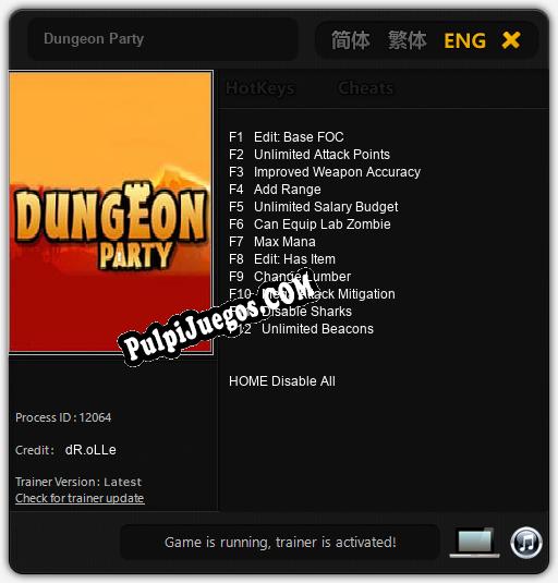 Dungeon Party: Trainer +12 [v1.1]