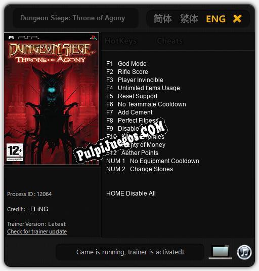 Dungeon Siege: Throne of Agony: Treinador (V1.0.52)