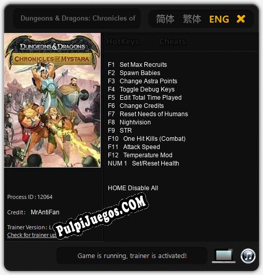 Dungeons & Dragons: Chronicles of Mystara: Cheats, Trainer +13 [MrAntiFan]