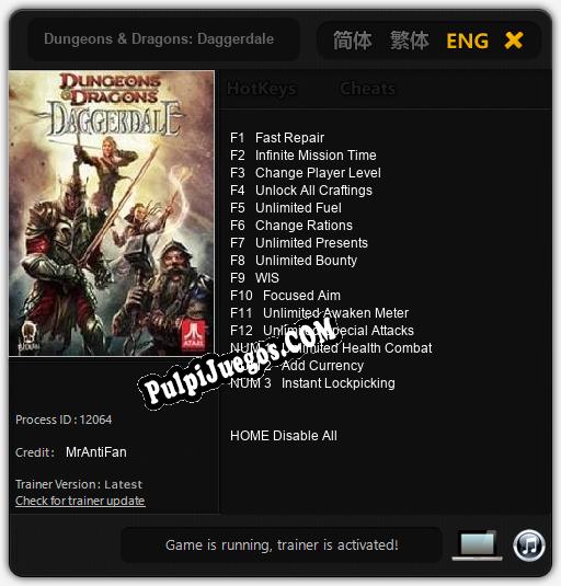 Dungeons & Dragons: Daggerdale: Trainer +15 [v1.6]