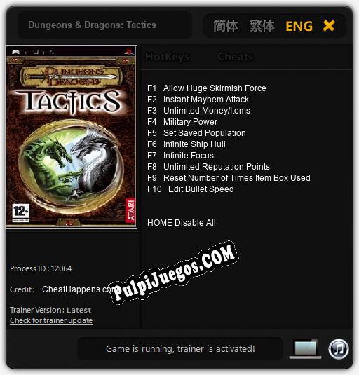 Dungeons & Dragons: Tactics: Trainer +10 [v1.4]