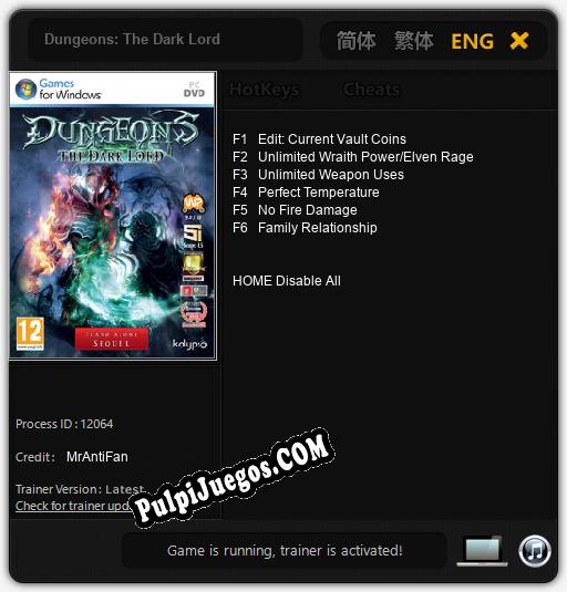 Dungeons: The Dark Lord: Cheats, Trainer +6 [MrAntiFan]