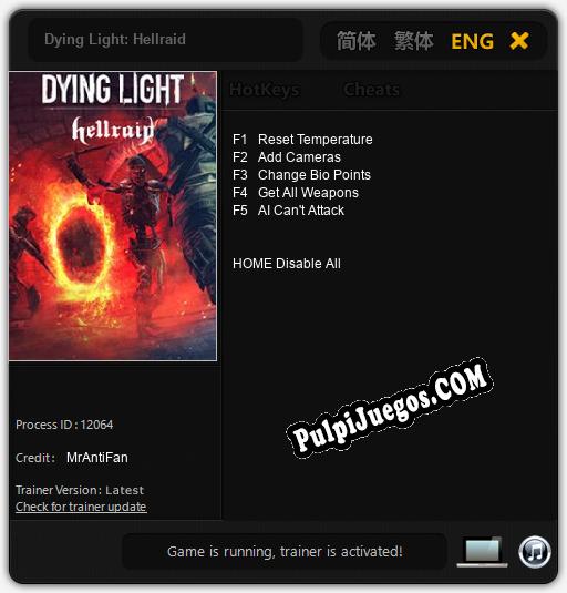 Dying Light: Hellraid: Cheats, Trainer +5 [MrAntiFan]