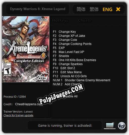 Dynasty Warriors 8: Xtreme Legends Complete Edition: Trainer +14 [v1.3]