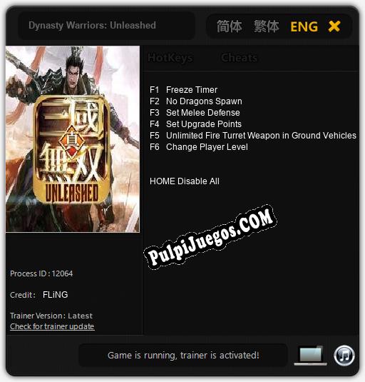 Dynasty Warriors: Unleashed: Cheats, Trainer +6 [FLiNG]