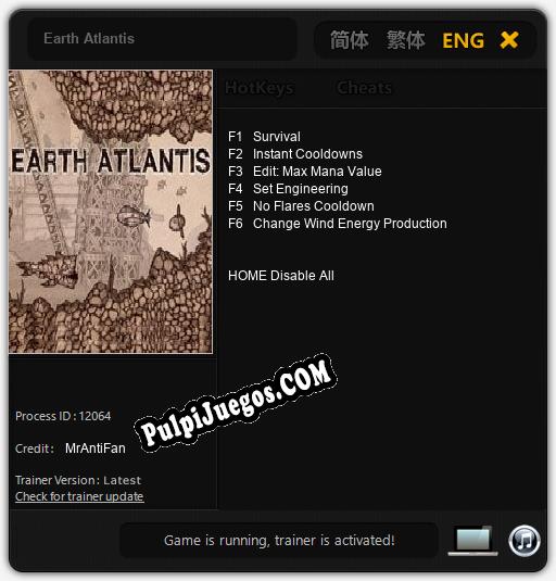 Entrenador liberado a Earth Atlantis [v1.0.1]