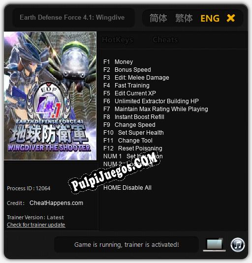 Earth Defense Force 4.1: Wingdiver The Shooter: Trainer +14 [v1.3]