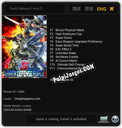 Earth Defense Force 5: Cheats, Trainer +11 [CheatHappens.com]