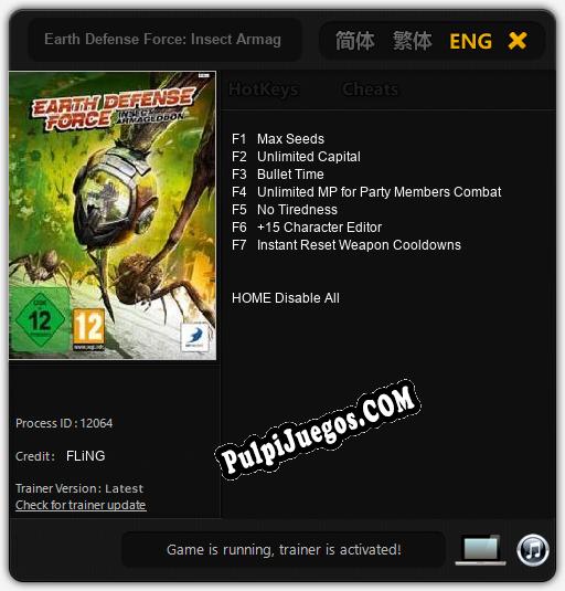 Earth Defense Force: Insect Armageddon: Trainer +7 [v1.6]