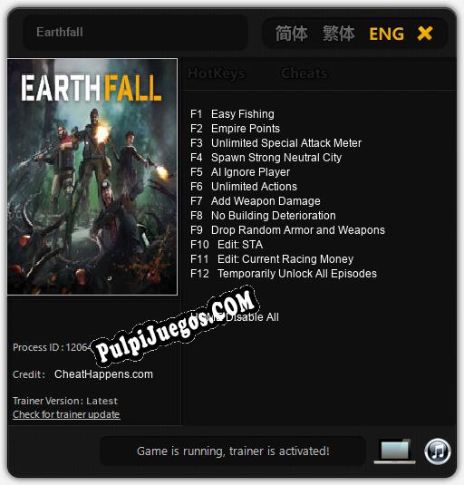 Entrenador liberado a Earthfall [v1.0.5]