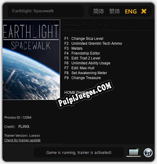 Entrenador liberado a Earthlight: Spacewalk [v1.0.1]