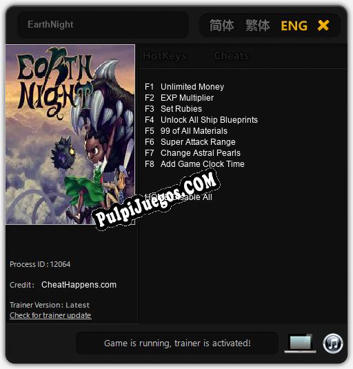 EarthNight: Treinador (V1.0.84)