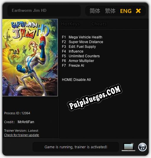 Earthworm Jim HD: Cheats, Trainer +7 [MrAntiFan]