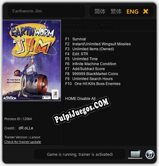 Earthworm Jim: Cheats, Trainer +10 [dR.oLLe]