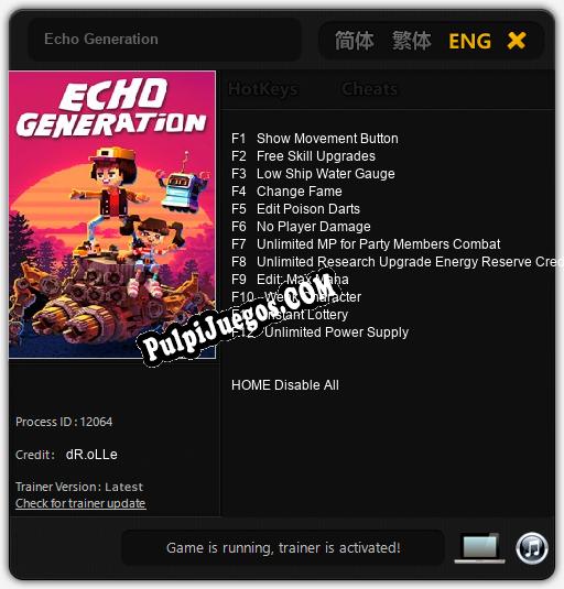 Entrenador liberado a Echo Generation [v1.0.1]