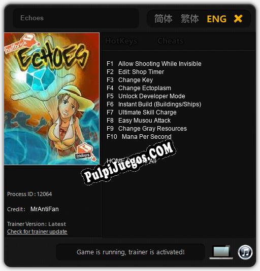 Echoes: Trainer +10 [v1.6]