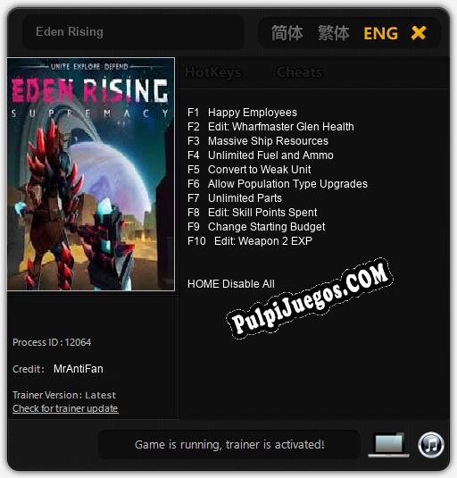 Eden Rising: Treinador (V1.0.30)