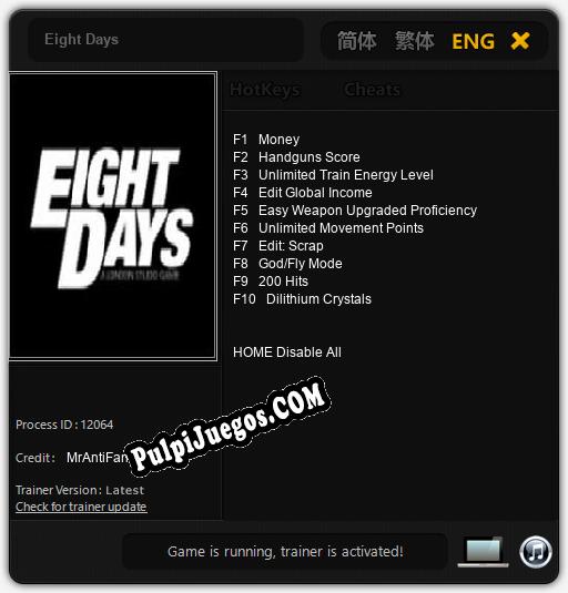 Entrenador liberado a Eight Days [v1.0.1]