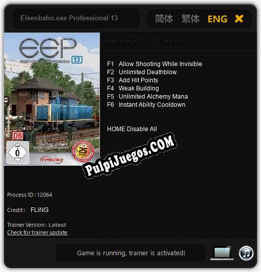 Eisenbahn.exe Professional 13: Trainer +6 [v1.2]