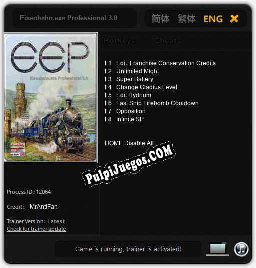 Entrenador liberado a Eisenbahn.exe Professional 3.0 [v1.0.2]