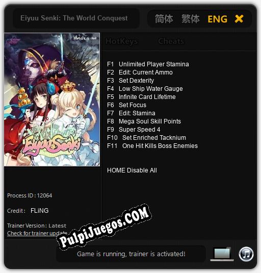 Eiyuu Senki: The World Conquest: Cheats, Trainer +11 [FLiNG]