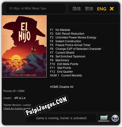 El Hijo: A Wild West Tale: Treinador (V1.0.66)