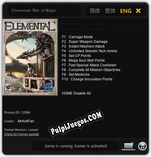 Elemental: War of Magic: Cheats, Trainer +10 [MrAntiFan]