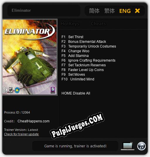 Eliminator: Cheats, Trainer +10 [CheatHappens.com]