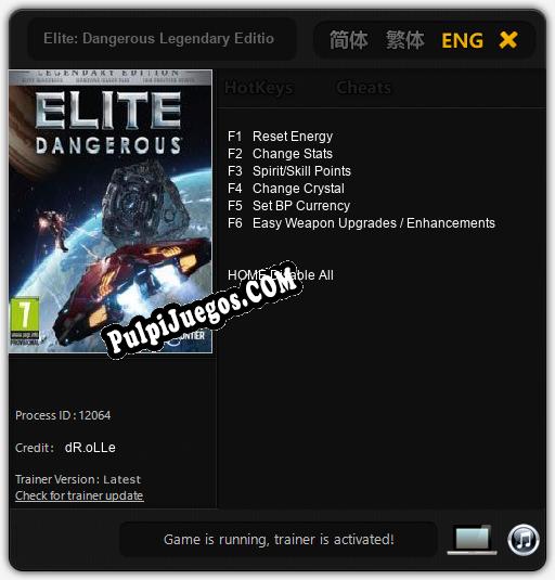 Elite: Dangerous Legendary Edition: Cheats, Trainer +6 [dR.oLLe]