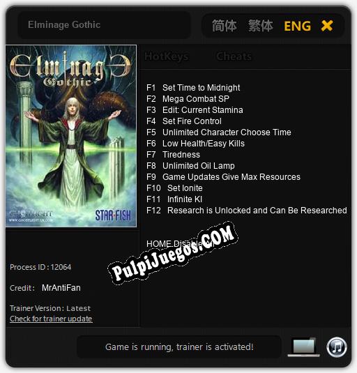 Elminage Gothic: Cheats, Trainer +12 [MrAntiFan]