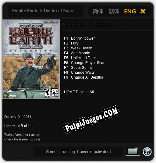 Empire Earth II: The Art of Supremacy: Trainer +9 [v1.5]